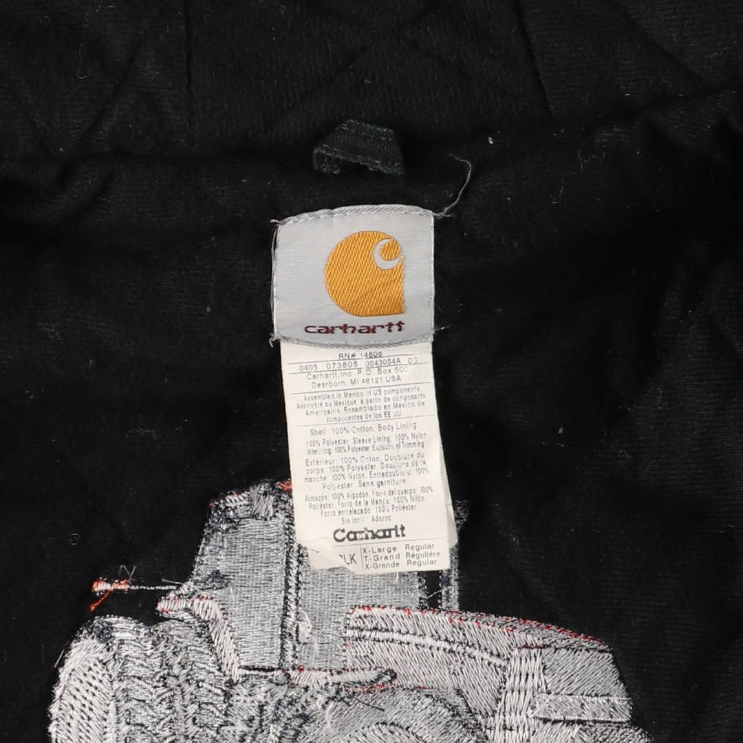 00'S Carhartt Active Jacket Duck Full Zip Hoodie Men's XL cotton black type Vintage Second Hand