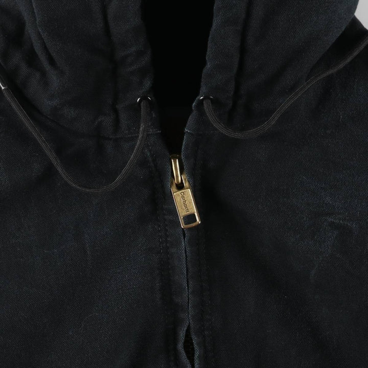 00'S Carhartt Active Jacket Duck Full Zip Hoodie Men's XL cotton black type Vintage Second Hand