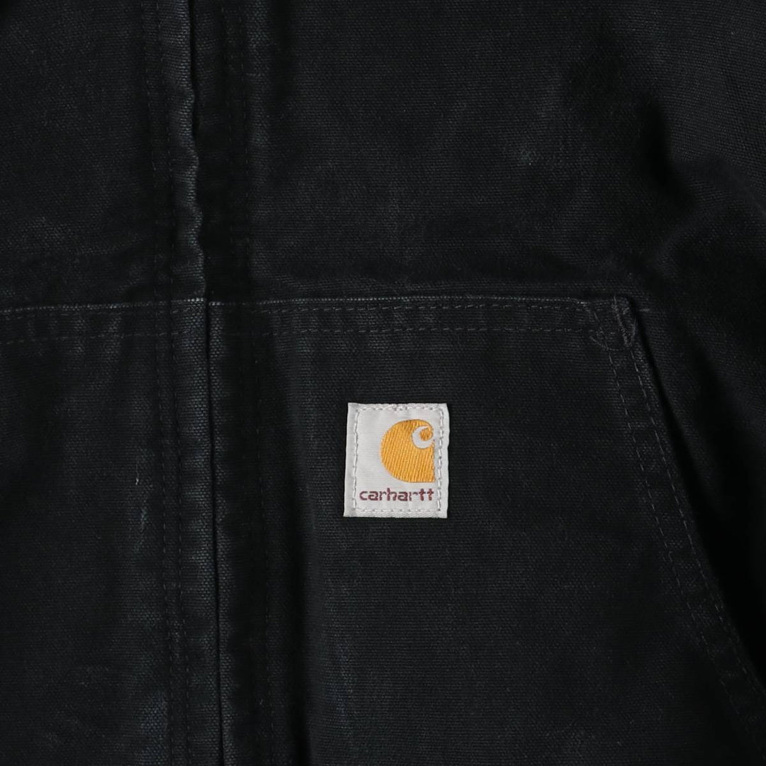 00'S Carhartt Active Jacket Duck Full Zip Hoodie Men's XL cotton black type Vintage Second Hand