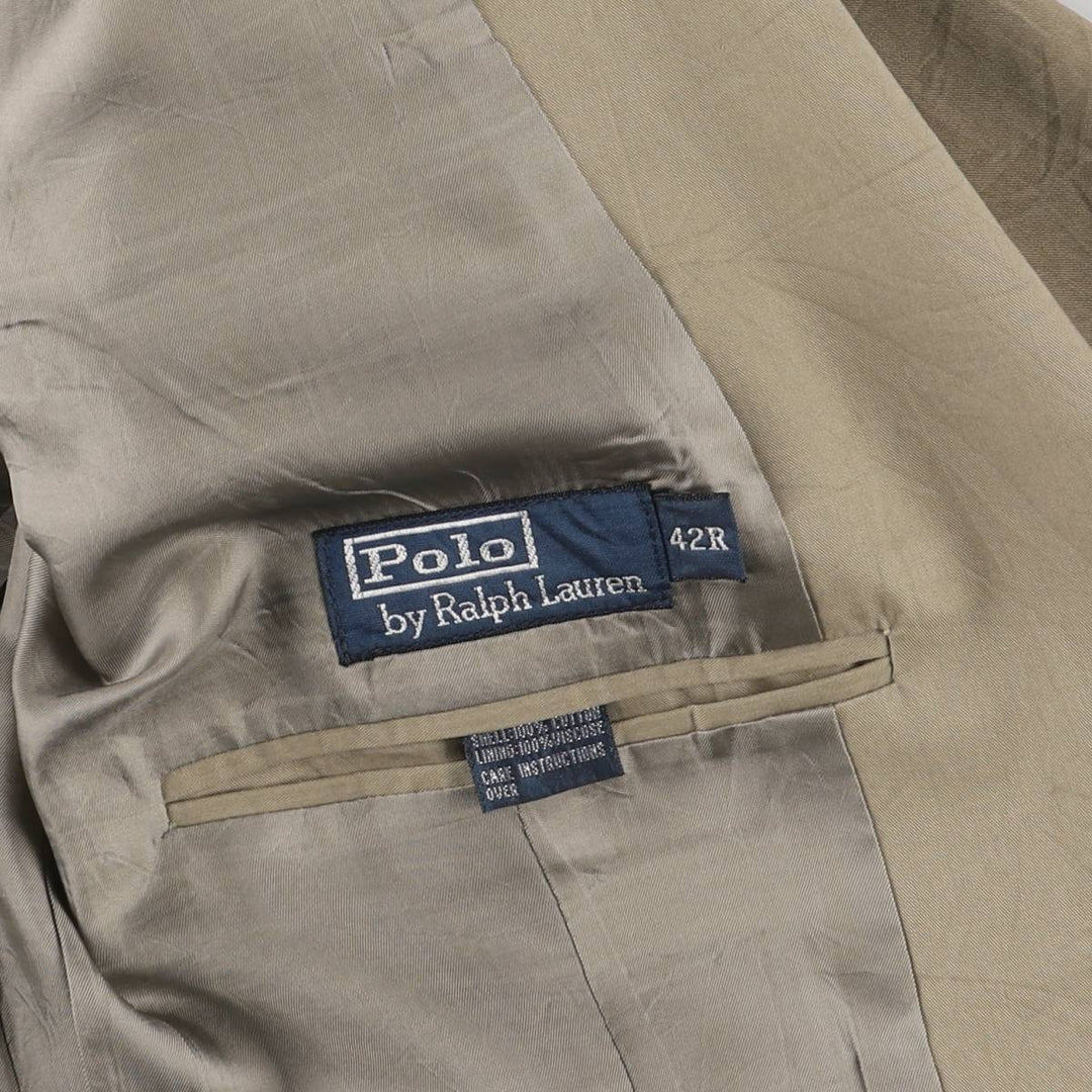 Ralph Lauren POLO by Ralph Lauren Cotton Tailored Jacket, Men's Size L cotton Beige type Vintage Second Hand