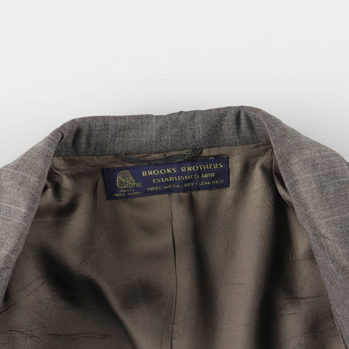 80s-90'S Brooks Brothers Striped Wool Tailored Jacket, Made in USA, Men's Size Medium wool gray type Vintage Second Hand