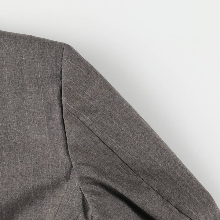 80s-90'S Brooks Brothers Striped Wool Tailored Jacket, Made in USA, Men's Size Medium wool gray type Vintage Second Hand