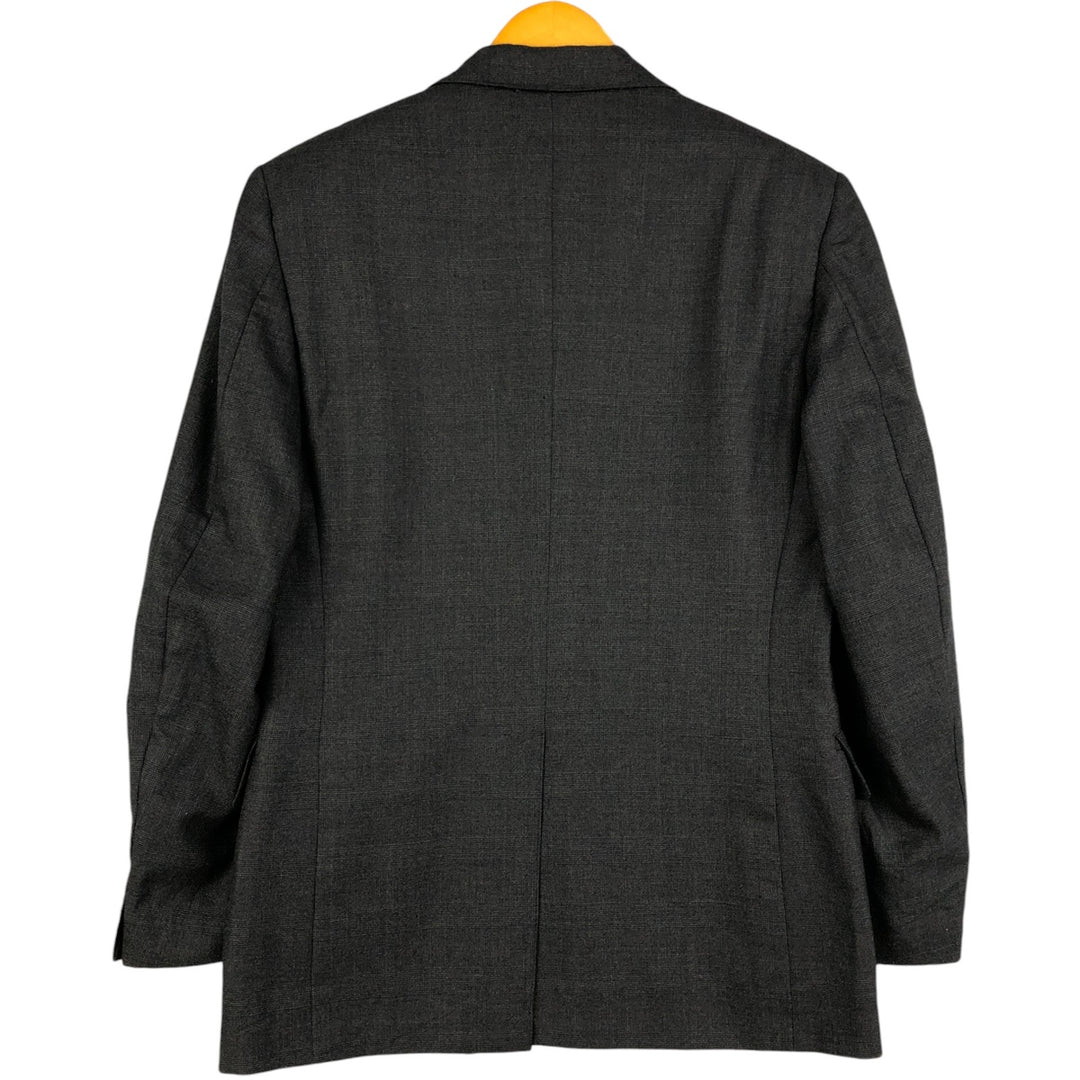 Brooks Brothers MAKERS BROOKSEASE Check Pattern Glen Plaid Wool Tailored Jacket, Made in USA, Men's Size Small wool gray type Vintage Second Hand