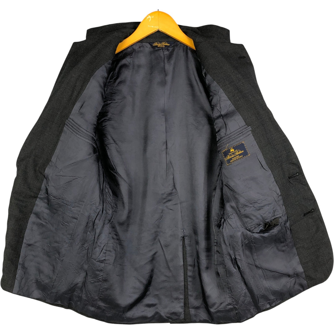 Brooks Brothers MAKERS BROOKSEASE Check Pattern Glen Plaid Wool Tailored Jacket, Made in USA, Men's Size Small wool gray type Vintage Second Hand