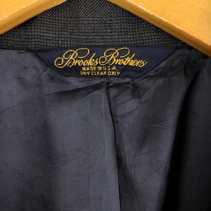 Brooks Brothers MAKERS BROOKSEASE Check Pattern Glen Plaid Wool Tailored Jacket, Made in USA, Men's Size Small wool gray type Vintage Second Hand