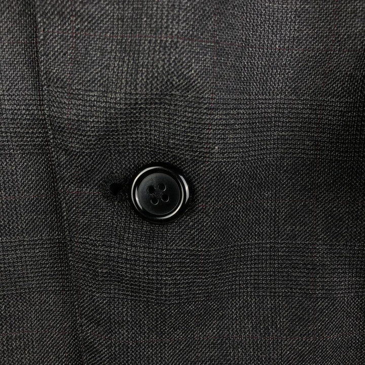 Brooks Brothers MAKERS BROOKSEASE Check Pattern Glen Plaid Wool Tailored Jacket, Made in USA, Men's Size Small wool gray type Vintage Second Hand