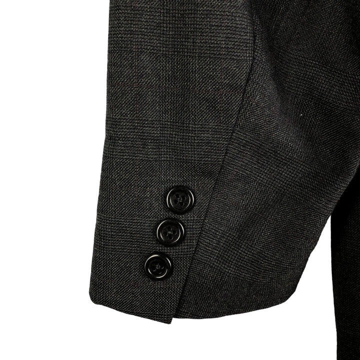 Brooks Brothers MAKERS BROOKSEASE Check Pattern Glen Plaid Wool Tailored Jacket, Made in USA, Men's Size Small wool gray type Vintage Second Hand