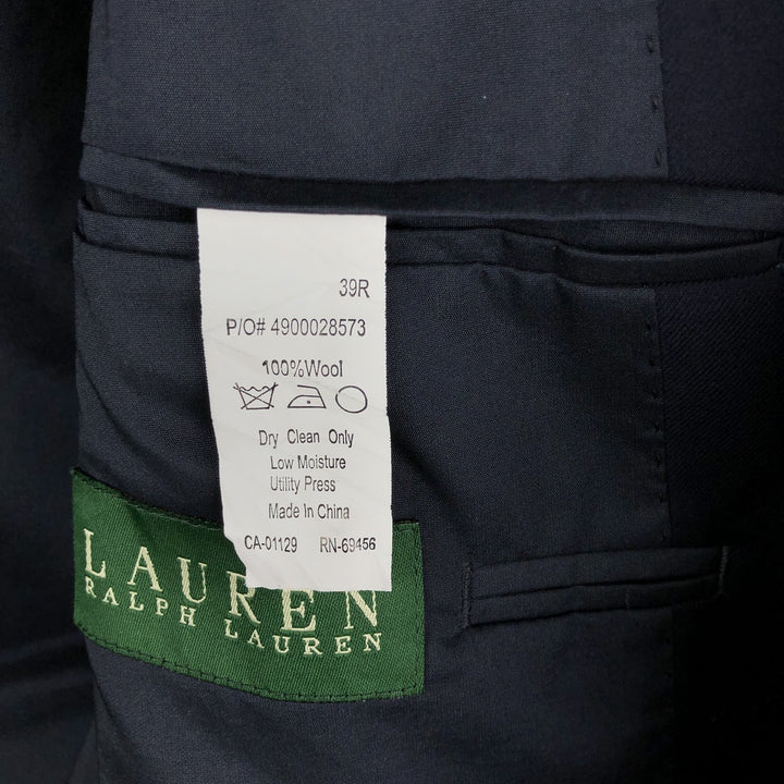 Ralph Lauren LAUREN Navy blazer, tailored jacket, men's size L wool navy blue type Vintage Second Hand