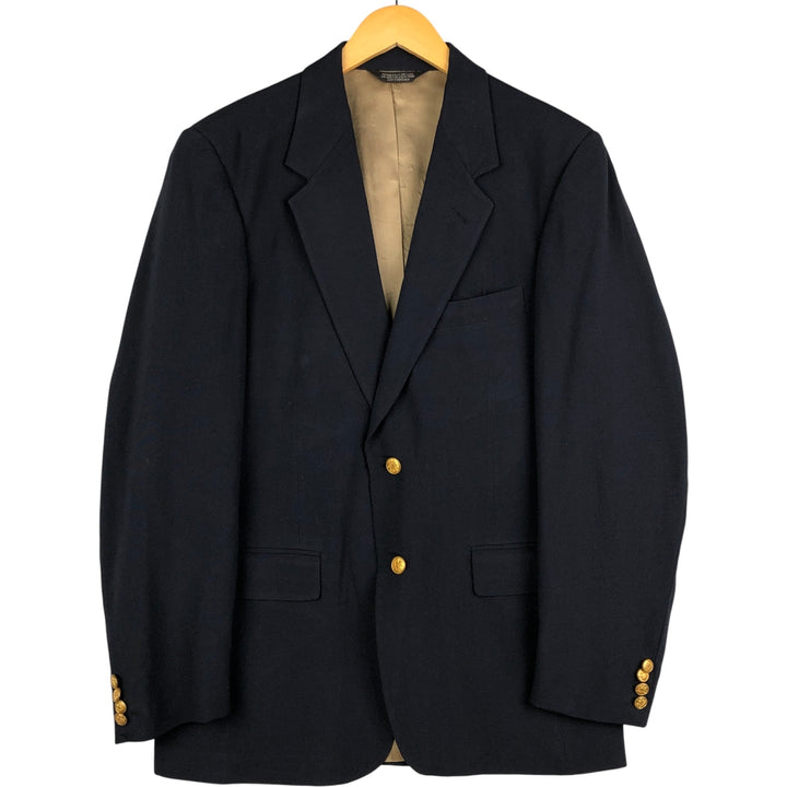 EVAN-PICONE Navy Blazer, Tailored Jacket, Men's Size L wool navy blue type Vintage Second Hand