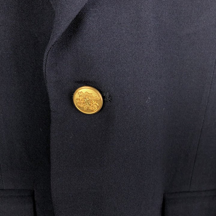 EVAN-PICONE Navy Blazer, Tailored Jacket, Men's Size L wool navy blue type Vintage Second Hand