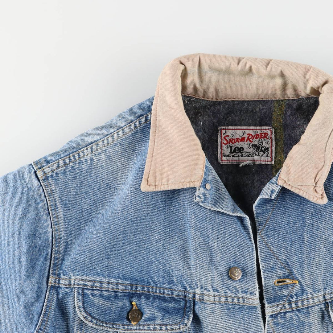 Vintage Lee STORM RIDER denim jacket from the 1970'S and 1980s, size XXL, men's. cotton Blue type light blue Vintage Second Hand