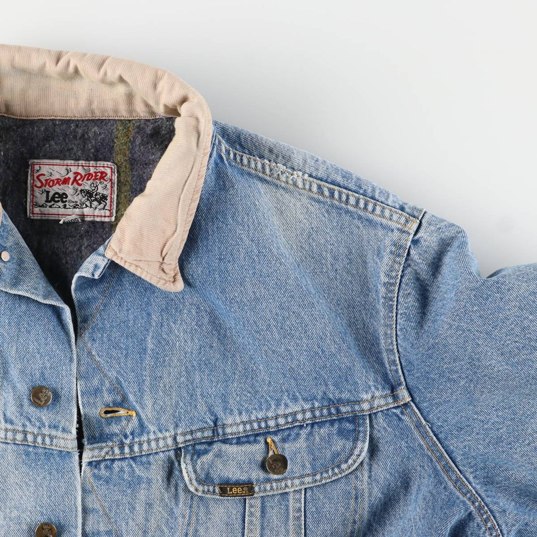 Vintage Lee STORM RIDER denim jacket from the 1970'S and 1980s, size XXL, men's. cotton Blue type light blue Vintage Second Hand