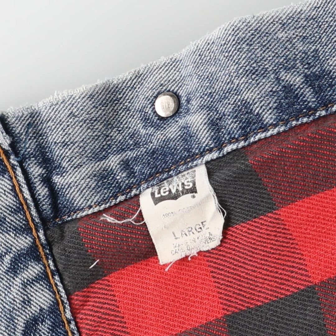 90'S Levi's denim jacket, denim jacket, made in the USA, men's size L, vintage cotton Blue type light blue Vintage Second Hand