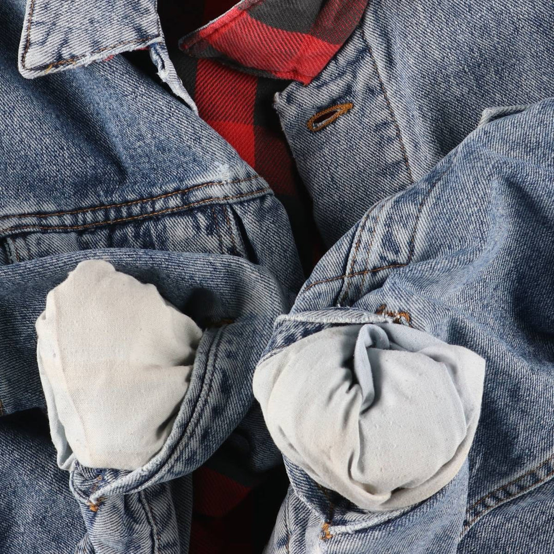 90'S Levi's denim jacket, denim jacket, made in the USA, men's size L, vintage cotton Blue type light blue Vintage Second Hand