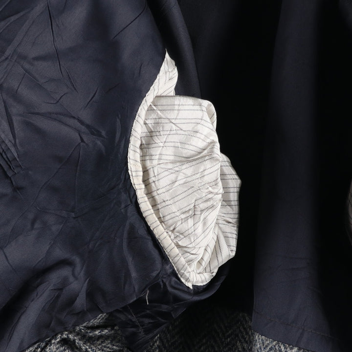 1980s-1990'S Stafford Harris Tweed Herringbone Wool Tailored Jacket, Made in USA, Men's Size Medium wool gray type Vintage Second Hand