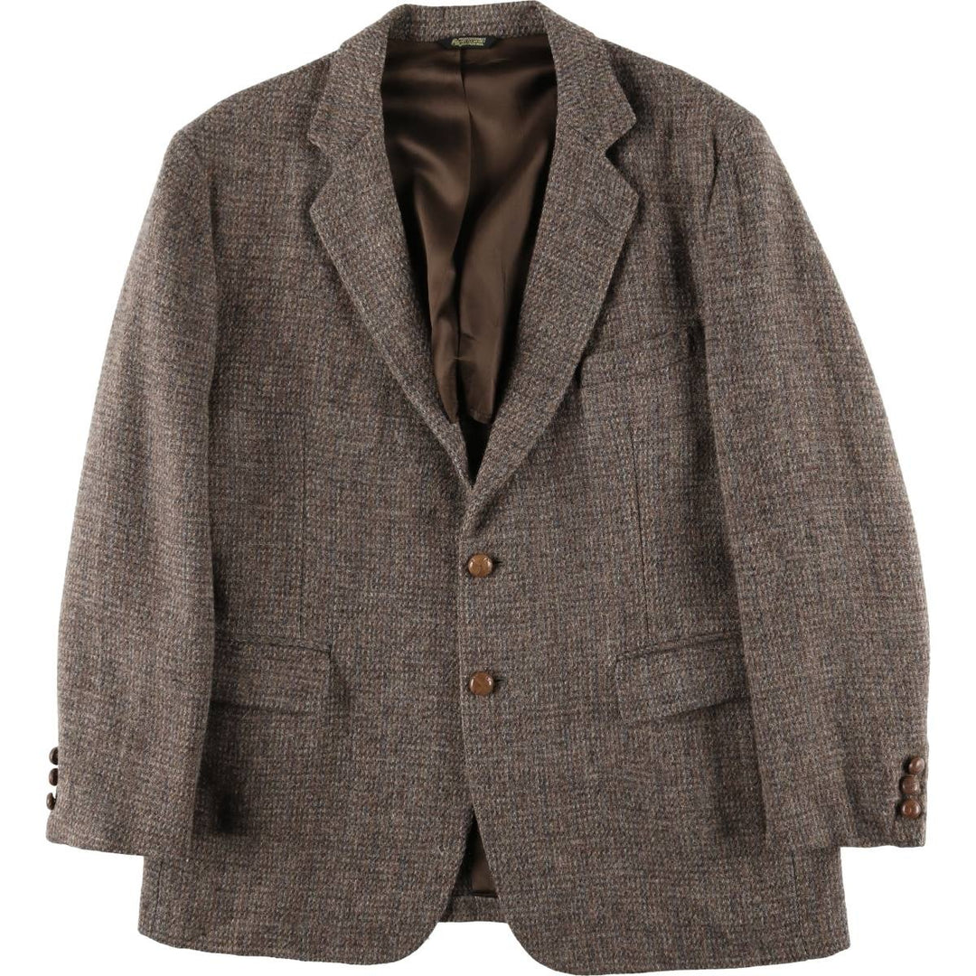 Vintage 1970s-1980'S Cabrini Harris Tweed wool tailored jacket, men's size L wool brown type Vintage Second Hand