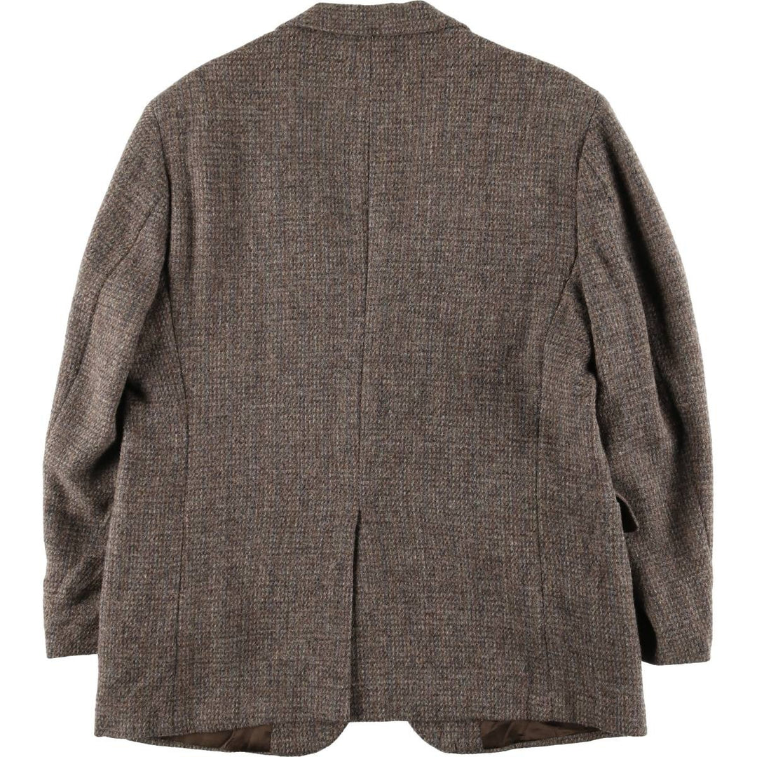 Vintage 1970s-1980'S Cabrini Harris Tweed wool tailored jacket, men's size L wool brown type Vintage Second Hand