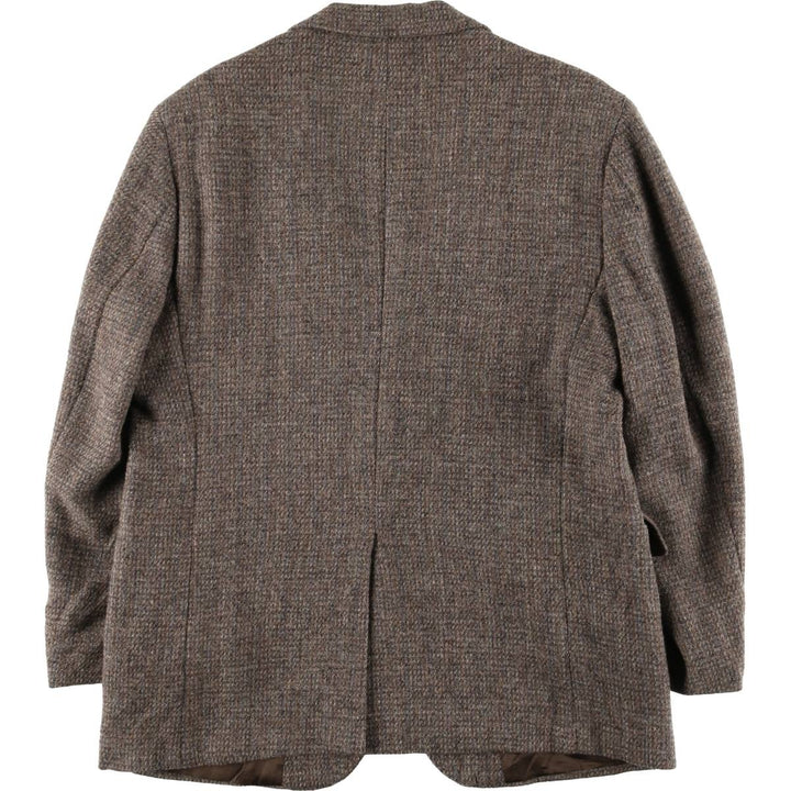 Vintage 1970s-1980'S Cabrini Harris Tweed wool tailored jacket, men's size L wool brown type Vintage Second Hand