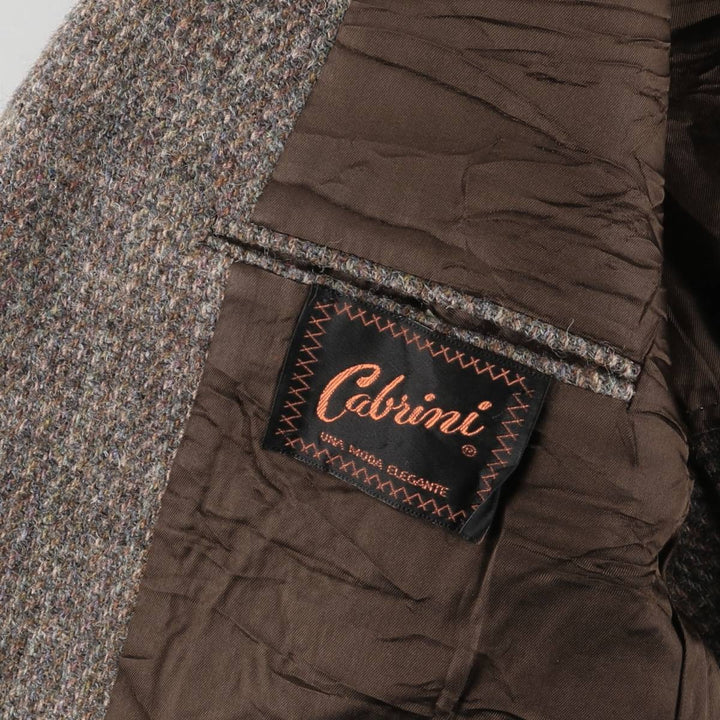 Vintage 1970s-1980'S Cabrini Harris Tweed wool tailored jacket, men's size L wool brown type Vintage Second Hand
