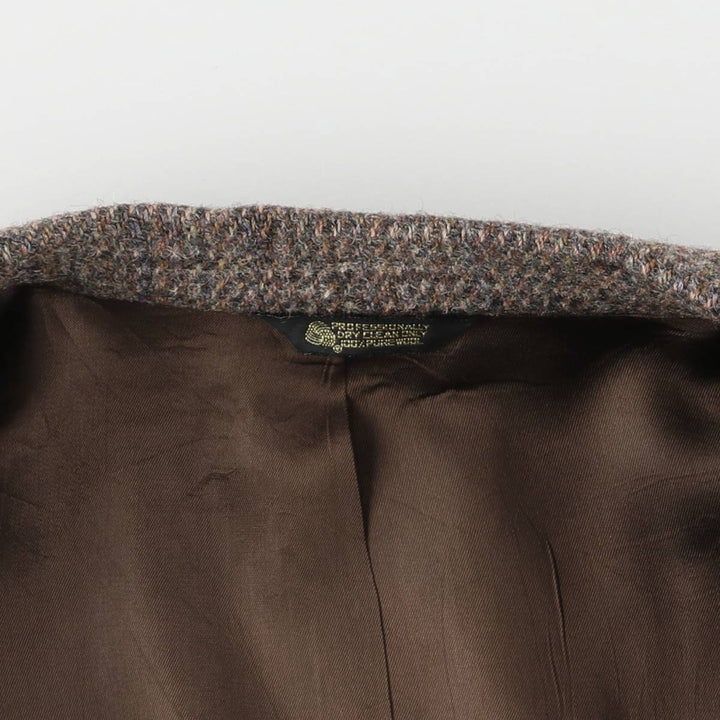 Vintage 1970s-1980'S Cabrini Harris Tweed wool tailored jacket, men's size L wool brown type Vintage Second Hand