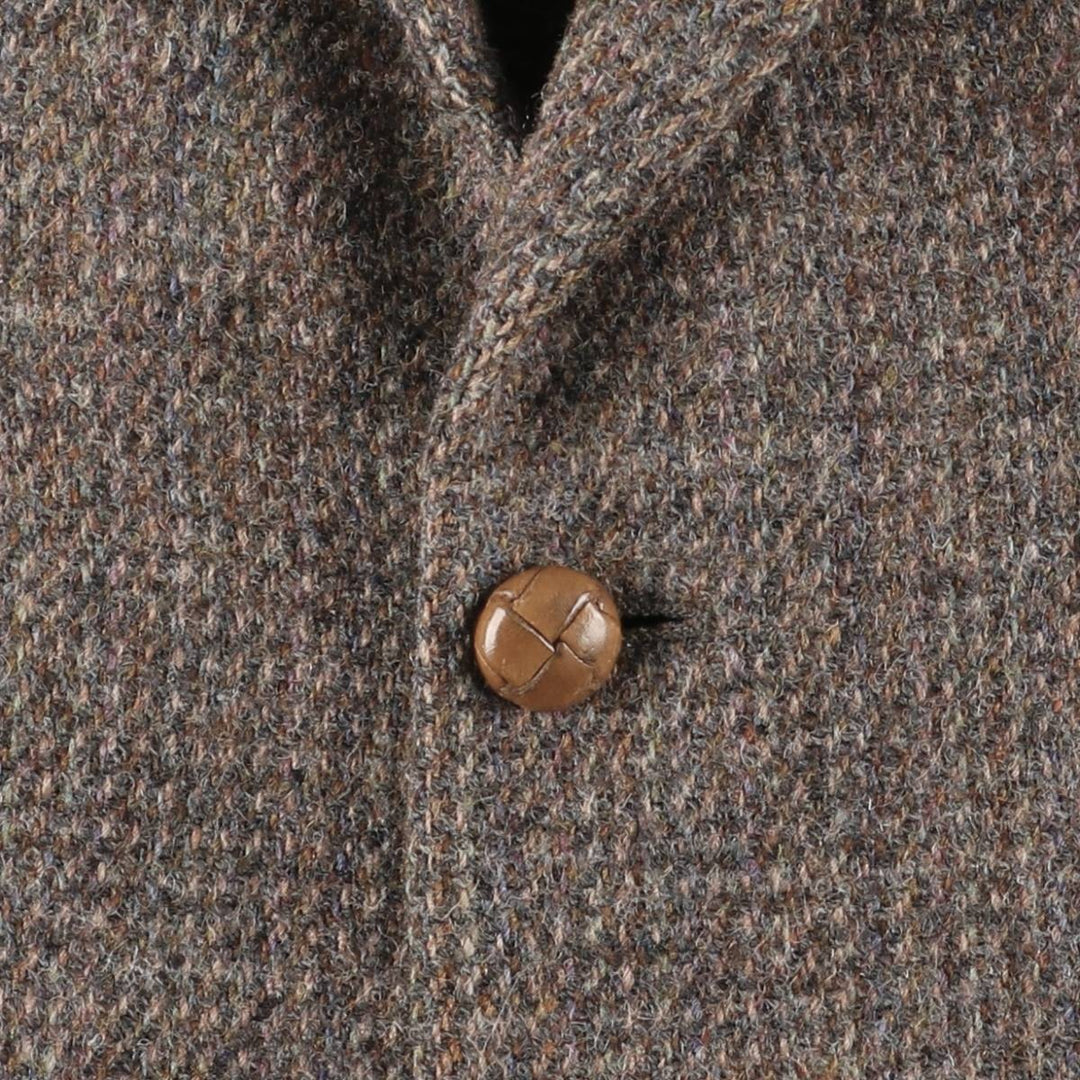 Vintage 1970s-1980'S Cabrini Harris Tweed wool tailored jacket, men's size L wool brown type Vintage Second Hand