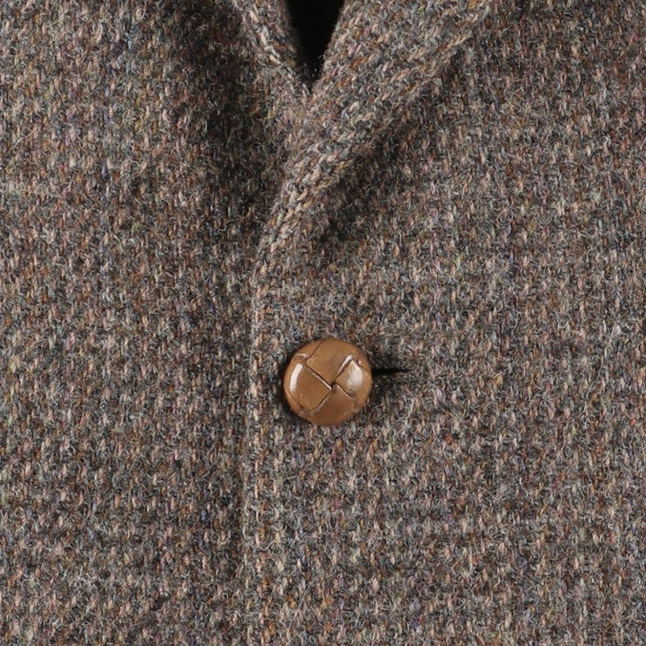 Vintage 1970s-1980'S Cabrini Harris Tweed wool tailored jacket, men's size L wool brown type Vintage Second Hand