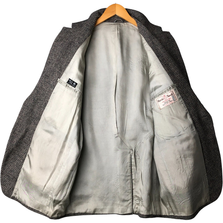 Vintage 1970'S Harris Tweed wool tailored jacket, made in the USA, size M, men's wool gray type Vintage Second Hand