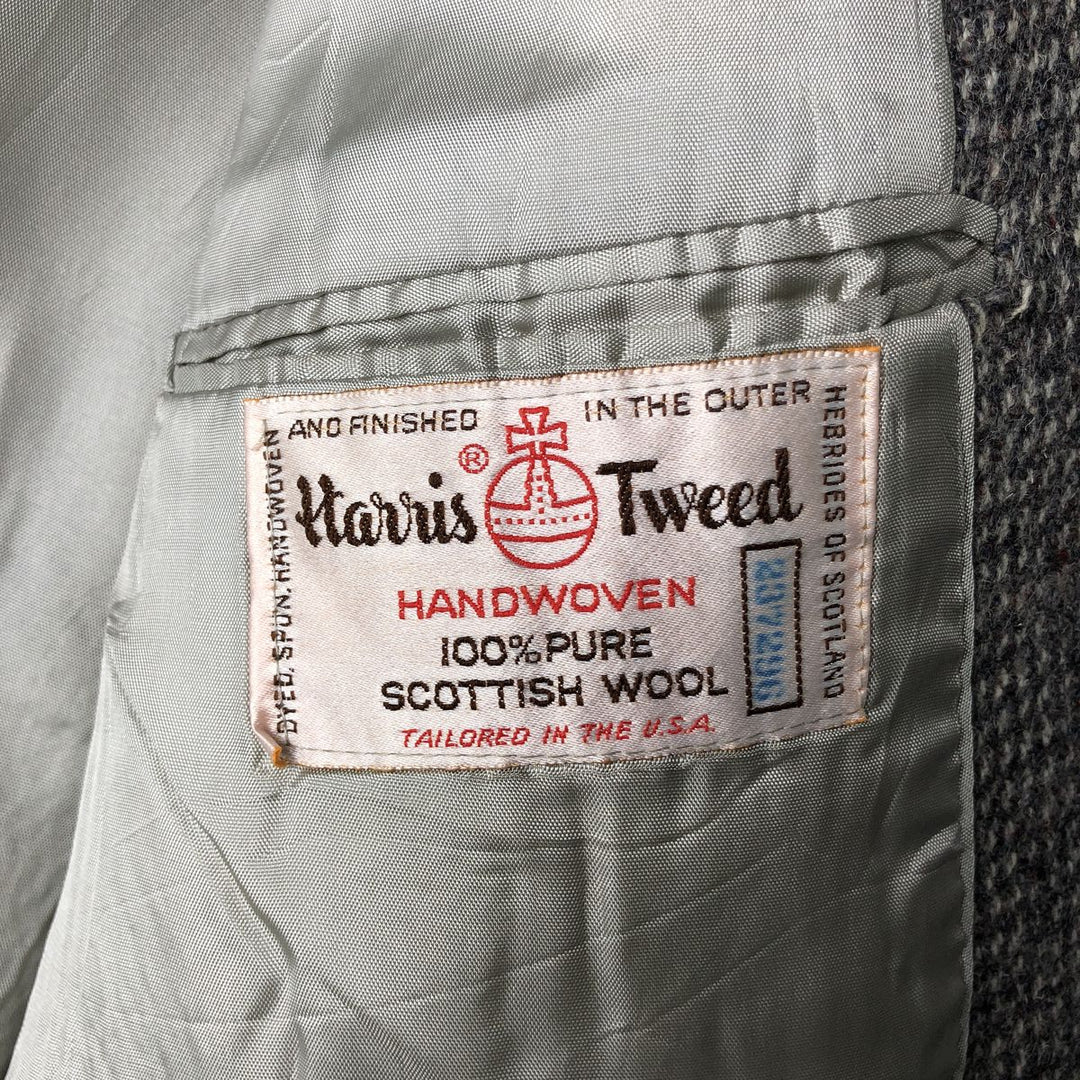 Vintage 1970'S Harris Tweed wool tailored jacket, made in the USA, size M, men's wool gray type Vintage Second Hand