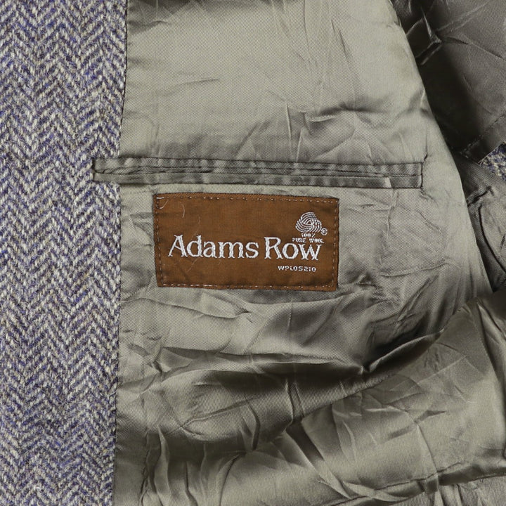 80s-90'S Adams Row Harris Tweed Herringbone Wool Tailored Jacket, Made in USA, Men's Size Medium wool gray type Vintage Second Hand