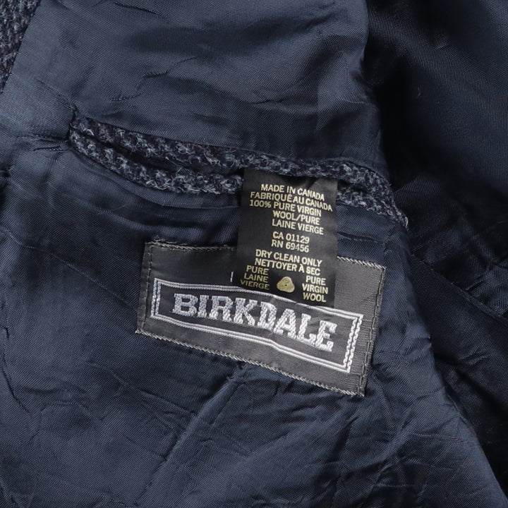 1990'S EATON BIRKDALE Harris Tweed Herringbone Wool Tailored Jacket, Made in Canada, Men's Size Medium wool navy blue type Vintage Second Hand