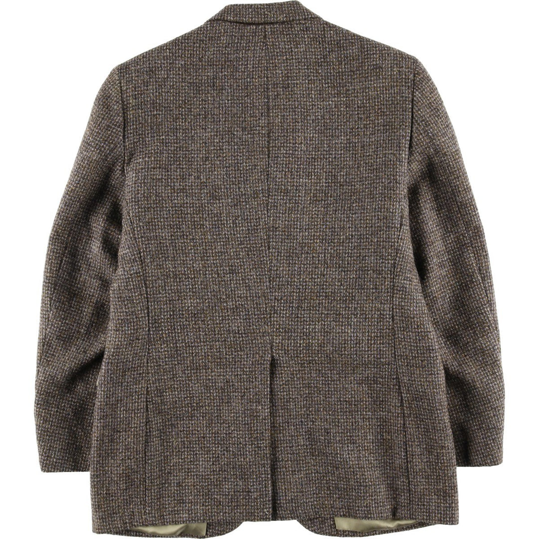 80s-90'S Stafford Harris Tweed wool tailored jacket, made in USA, men's size L wool brown type Vintage Second Hand