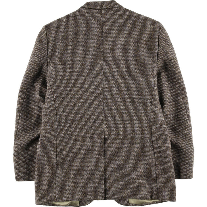80s-90'S Stafford Harris Tweed wool tailored jacket, made in USA, men's size L wool brown type Vintage Second Hand