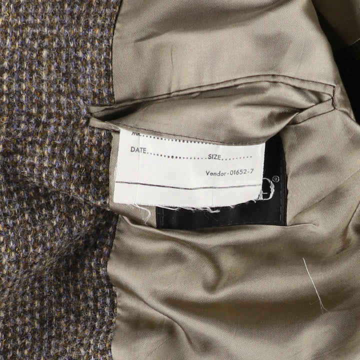 80s-90'S Stafford Harris Tweed wool tailored jacket, made in USA, men's size L wool brown type Vintage Second Hand