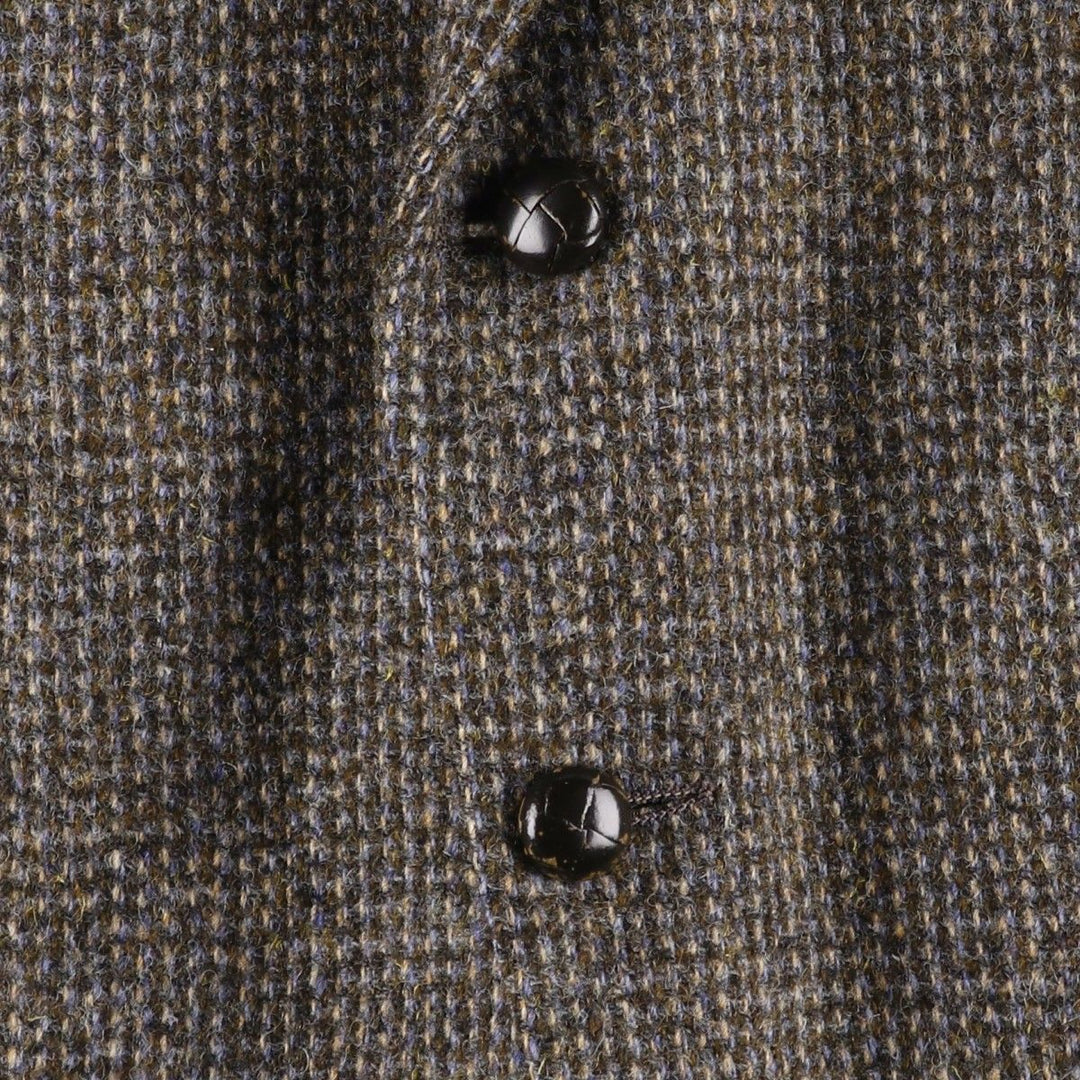 80s-90'S Stafford Harris Tweed wool tailored jacket, made in USA, men's size L wool brown type Vintage Second Hand