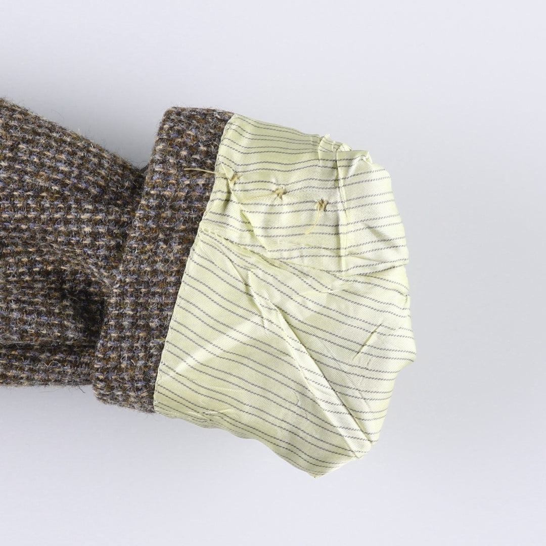 80s-90'S Stafford Harris Tweed wool tailored jacket, made in USA, men's size L wool brown type Vintage Second Hand