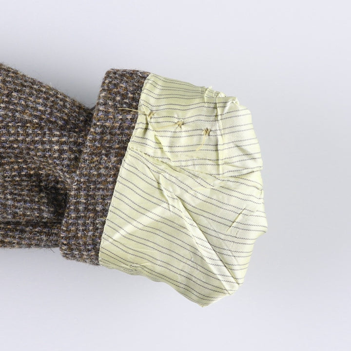 80s-90'S Stafford Harris Tweed wool tailored jacket, made in USA, men's size L wool brown type Vintage Second Hand