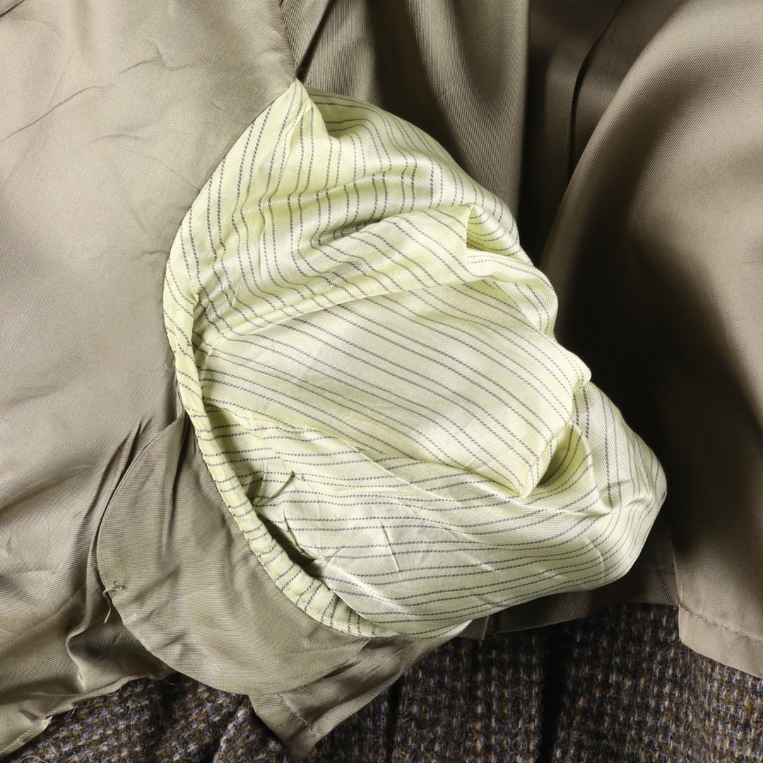 80s-90'S Stafford Harris Tweed wool tailored jacket, made in USA, men's size L wool brown type Vintage Second Hand