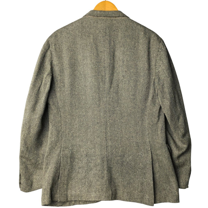 Ralph Lauren POLO RALPH LAUREN Herringbone Silk and Linen Tailored Jacket, Men's Size M linen pale white type Vintage Second Hand