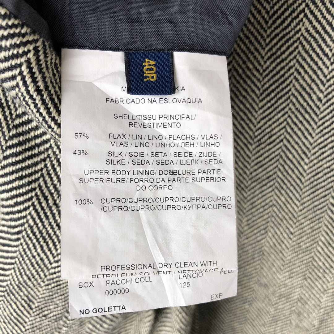 Ralph Lauren POLO RALPH LAUREN Herringbone Silk and Linen Tailored Jacket, Men's Size M linen pale white type Vintage Second Hand