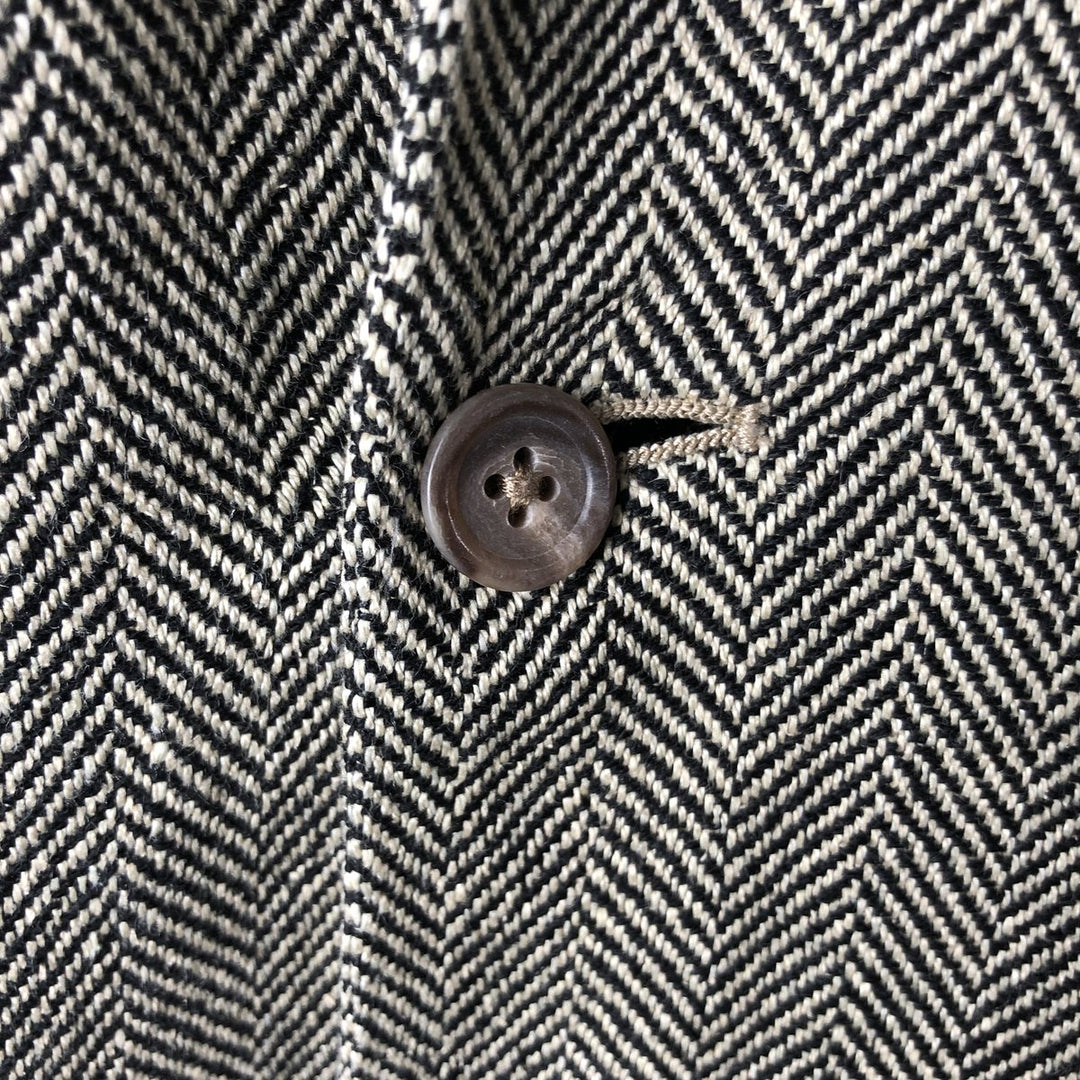 Ralph Lauren POLO RALPH LAUREN Herringbone Silk and Linen Tailored Jacket, Men's Size M linen pale white type Vintage Second Hand