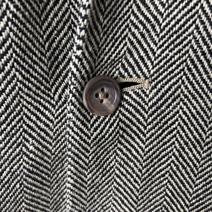 Ralph Lauren POLO RALPH LAUREN Herringbone Silk and Linen Tailored Jacket, Men's Size M linen pale white type Vintage Second Hand