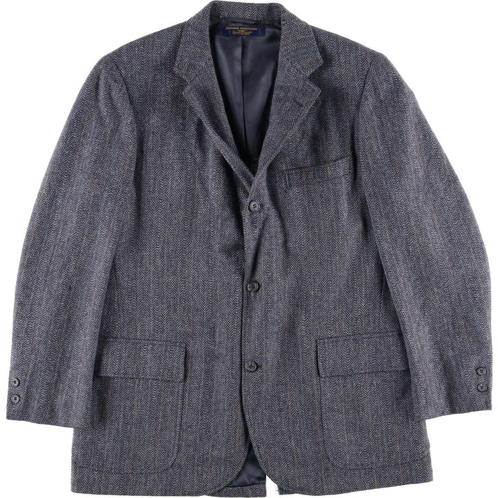 Brooks Brothers 346 Herringbone Tailored Jacket, Men's Size Medium unclear navy blue type Vintage Second Hand