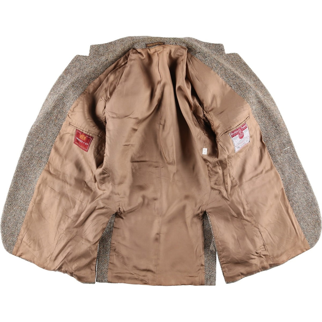 Vintage Harris Tweed Dunn & Co. wool tailored jacket from the 1950'S to 1960s, made in England, size M. wool Beige type Vintage Second Hand