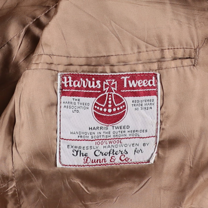 Vintage Harris Tweed Dunn & Co. wool tailored jacket from the 1950'S to 1960s, made in England, size M. wool Beige type Vintage Second Hand