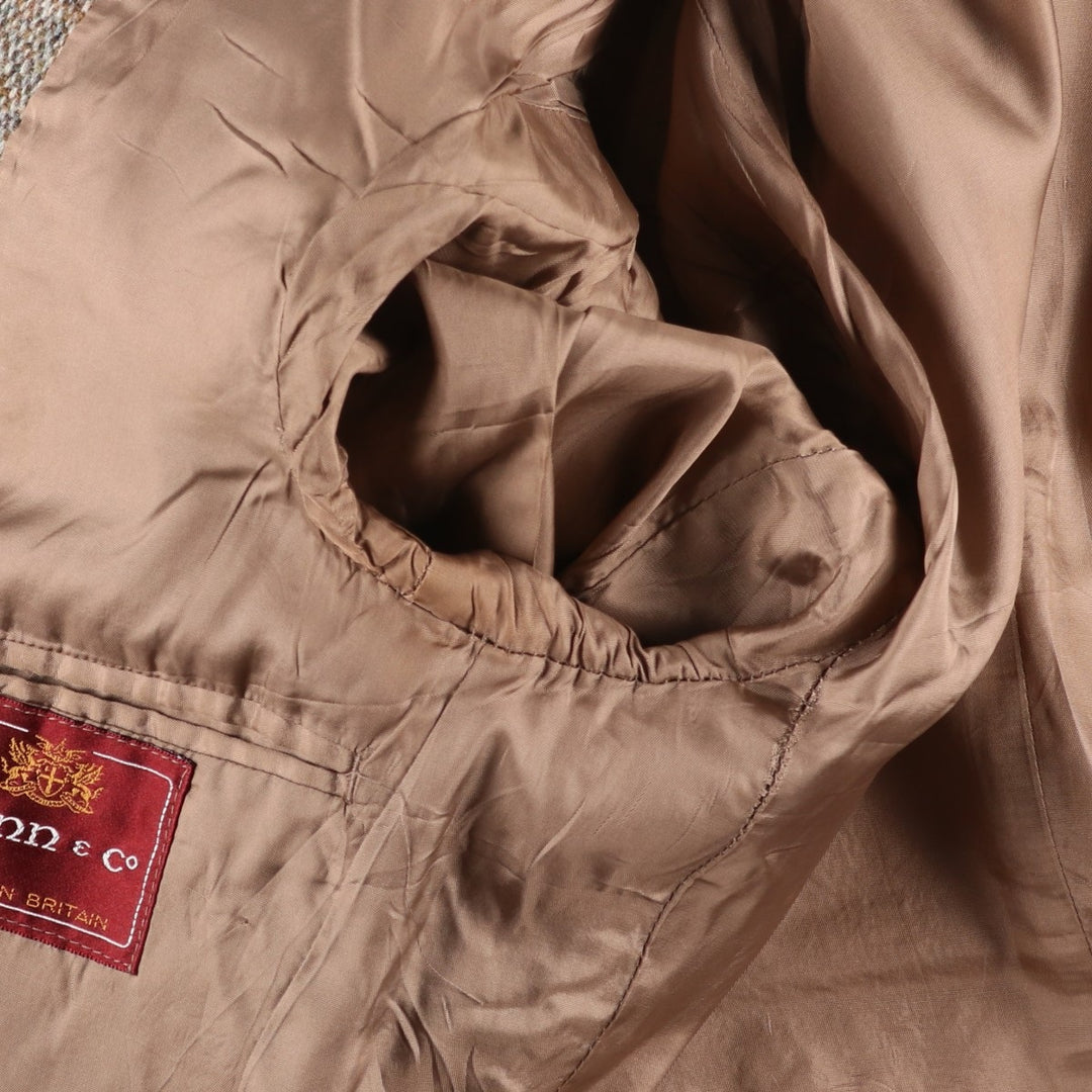 Vintage Harris Tweed Dunn & Co. wool tailored jacket from the 1950'S to 1960s, made in England, size M. wool Beige type Vintage Second Hand