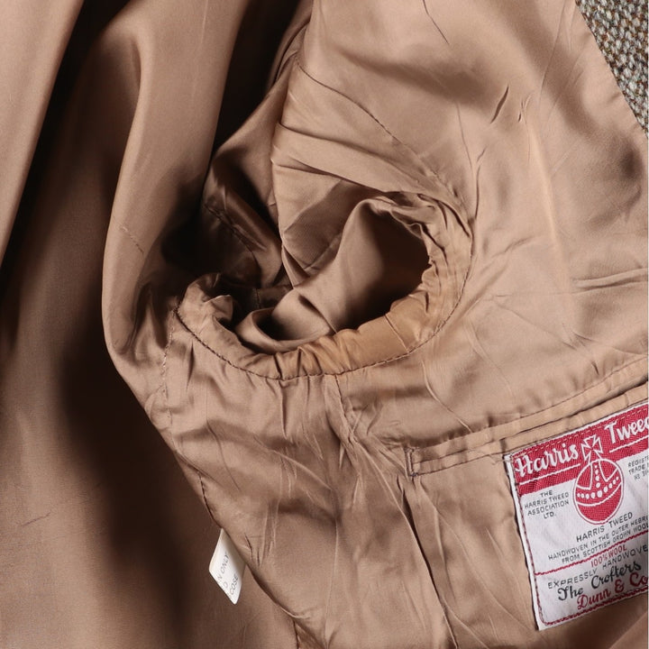 Vintage Harris Tweed Dunn & Co. wool tailored jacket from the 1950'S to 1960s, made in England, size M. wool Beige type Vintage Second Hand