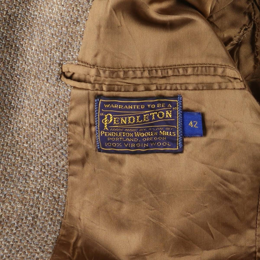 Vintage 1960'S Pendleton Tweed Jacket, Men's Size Medium wool Beige type Vintage Second Hand
