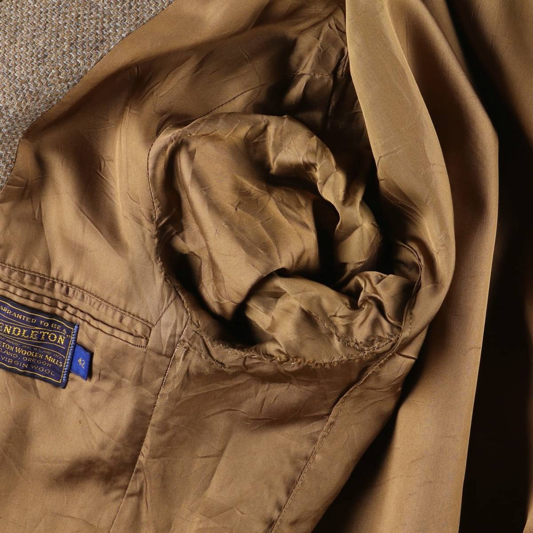 Vintage 1960'S Pendleton Tweed Jacket, Men's Size Medium wool Beige type Vintage Second Hand