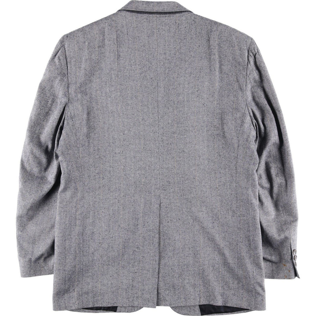 Burberry's Striped Silk Tailored Jacket, Made in USA, Men's Size L silk gray type Vintage Second Hand