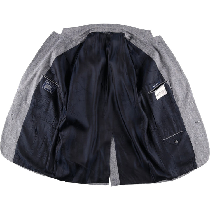 Burberry's Striped Silk Tailored Jacket, Made in USA, Men's Size L silk gray type Vintage Second Hand